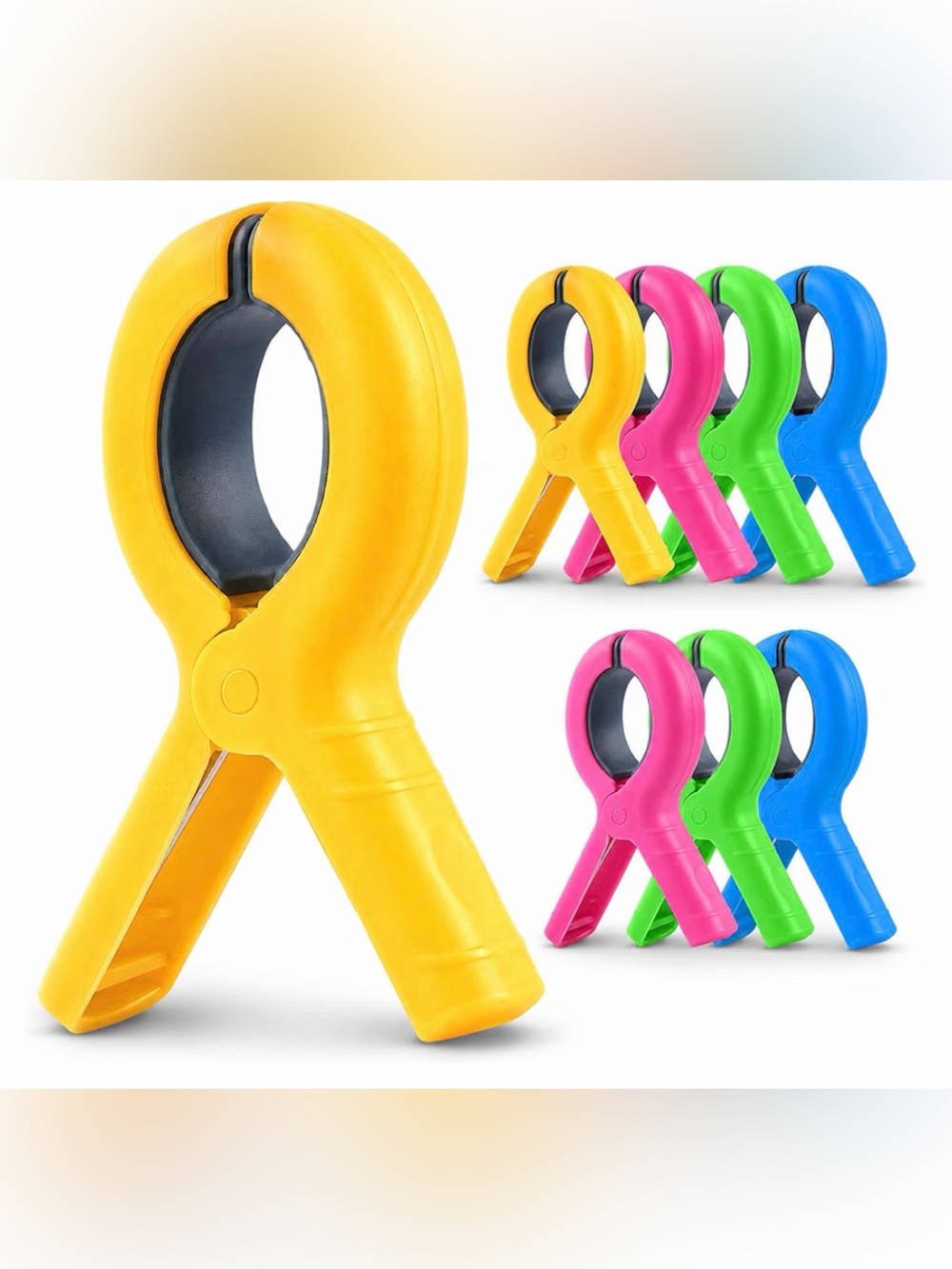 Multi-Color Toy Clip Set - Yellow, Pink, Green, Blue